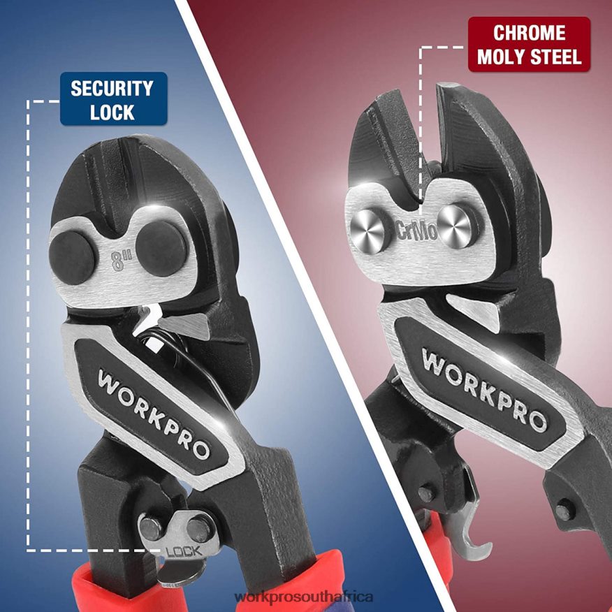 ZA WORKPRO Mini Bolt Cutter with Security Lock & More Efficient Leverage Morden 4B8V2T154 Tool