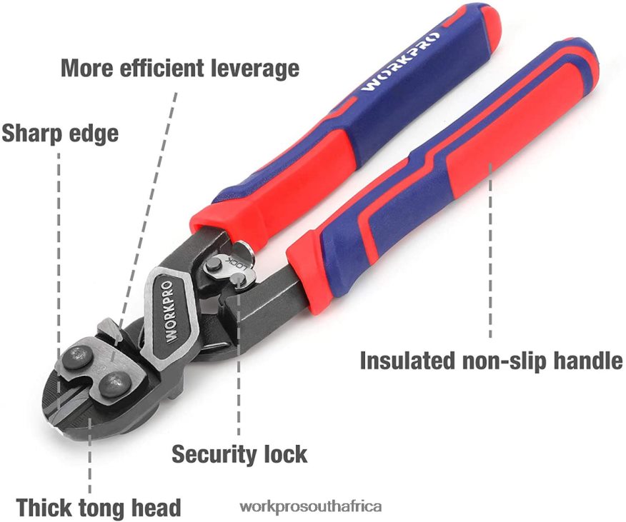 ZA WORKPRO Mini Bolt Cutter with Security Lock & More Efficient Leverage Morden 4B8V2T154 Tool