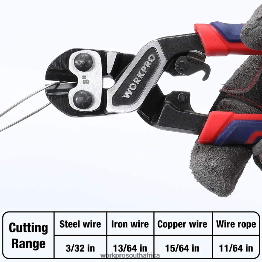 ZA WORKPRO Mini Bolt Cutter with Security Lock & More Efficient Leverage Morden 4B8V2T154 Tool