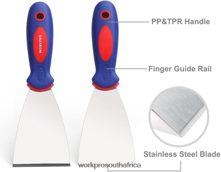 ZA WORKPRO 4 Pcs Stainless Steel Made Putty Knife Set New 4B8V2T149 Tool