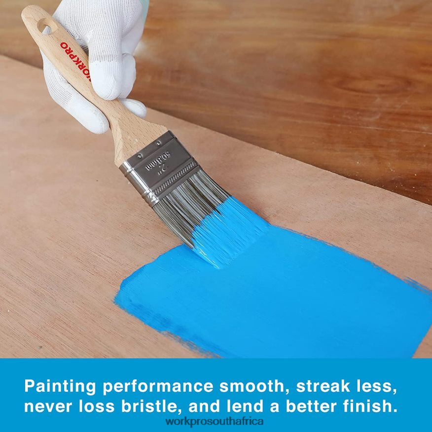 ZA WORKPRO Paint Brushes Set, 5 Pcs Professional Flat and Angle Sash Paint Brush with Wood Handle Morden 4B8V2T151 Tool
