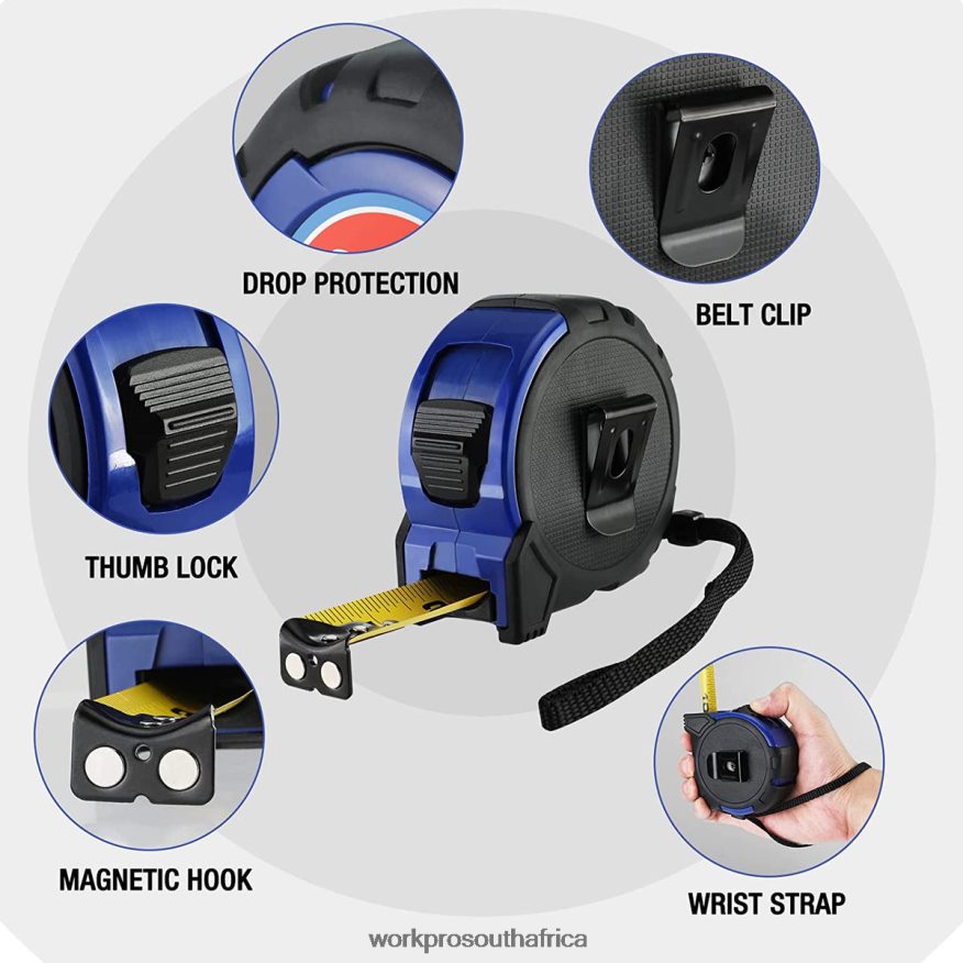 ZA WORKPRO 25FT Tape Measure, 1/8 Fractions, and 1/32 Accuracy Easy Read Measuring Tape, Retractable Nylon Coating Measurement Tape Useful 4B8V2T105 Tool