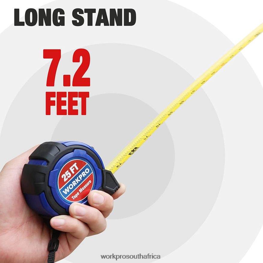 ZA WORKPRO 25FT Tape Measure, 1/8 Fractions, and 1/32 Accuracy Easy Read Measuring Tape, Retractable Nylon Coating Measurement Tape Useful 4B8V2T105 Tool