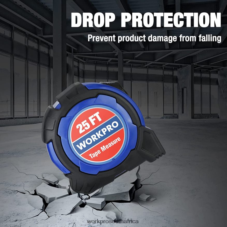 ZA WORKPRO 25FT Tape Measure, 1/8 Fractions, and 1/32 Accuracy Easy Read Measuring Tape, Retractable Nylon Coating Measurement Tape Useful 4B8V2T105 Tool