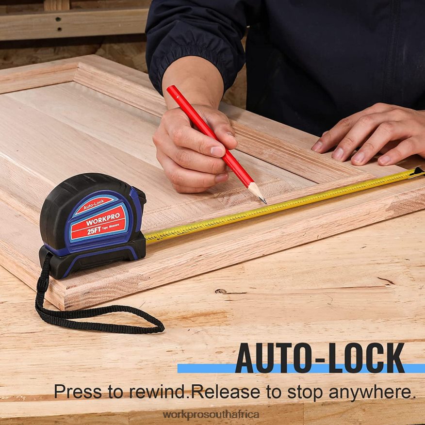 ZA WORKPRO Auto-Lock Tape Measure 25 FT Useful 4B8V2T111 Tool
