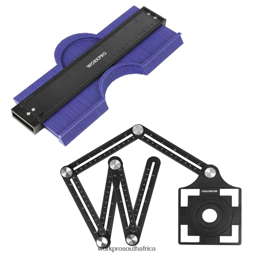 ZA WORKPRO Contour Gauge and 6-Sided Angle Measuring Tool Combo Kit New 4B8V2T107 Tool