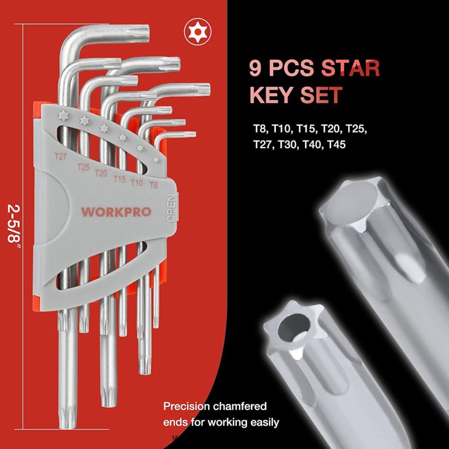 ZA WORKPRO 27 Pcs Long Arm Ball End Allen Wrench Set for Excellent Grip and Torque Transfer Useful 4B8V2T62 Tool