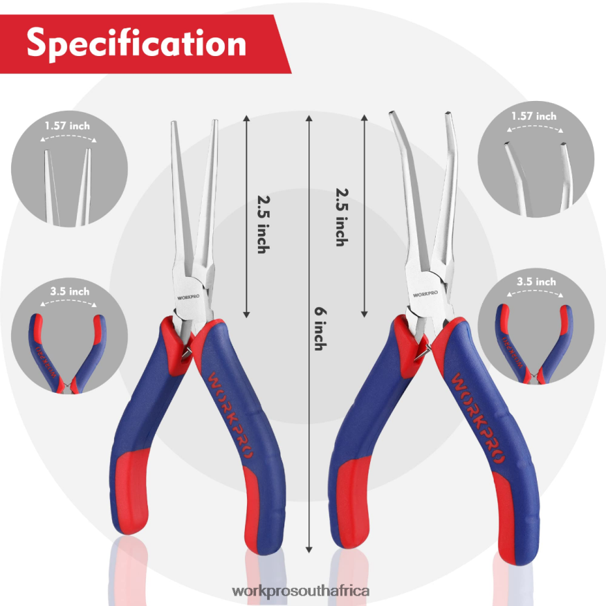 ZA WORKPRO 2-Pcs Mini Needle Nose Pliers Set, Long Nose Pliers, Bent Nose Pliers Morden 4B8V2T73 Tool