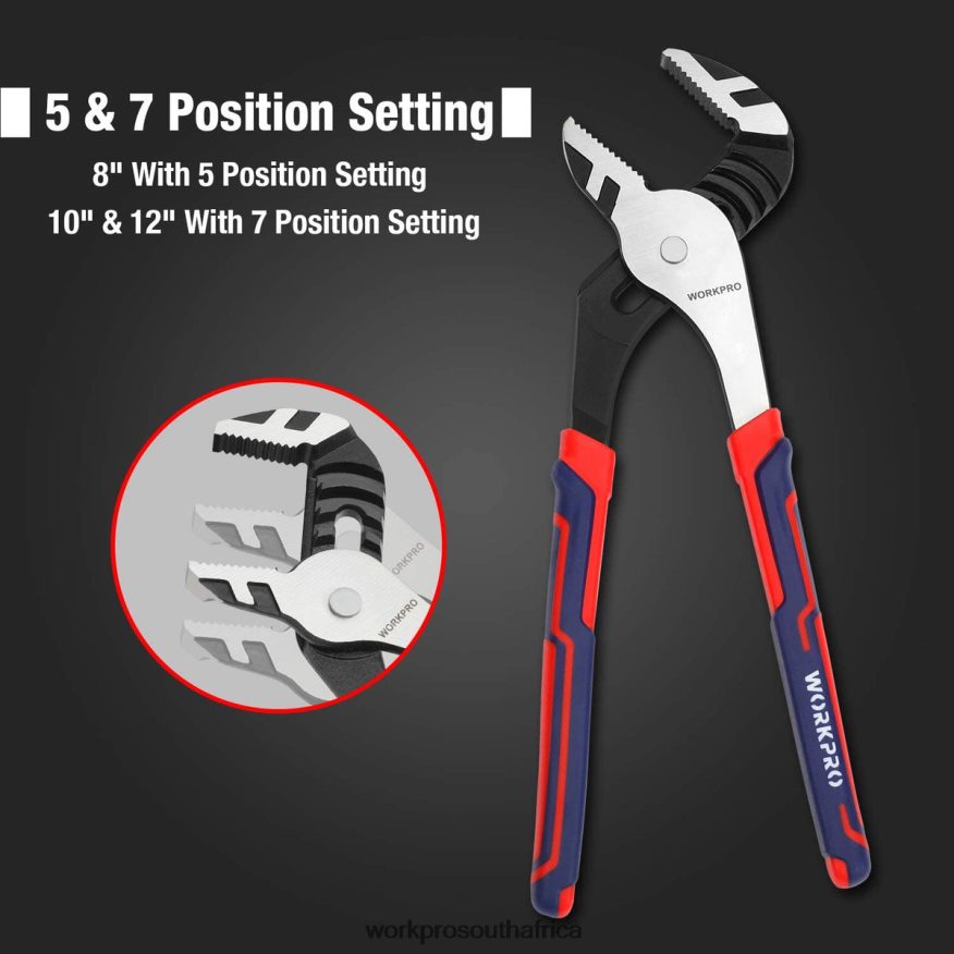 ZA WORKPRO 3 Pcs Adjustable Multipurpose Groove Joint Pliers Set New 4B8V2T68 Tool