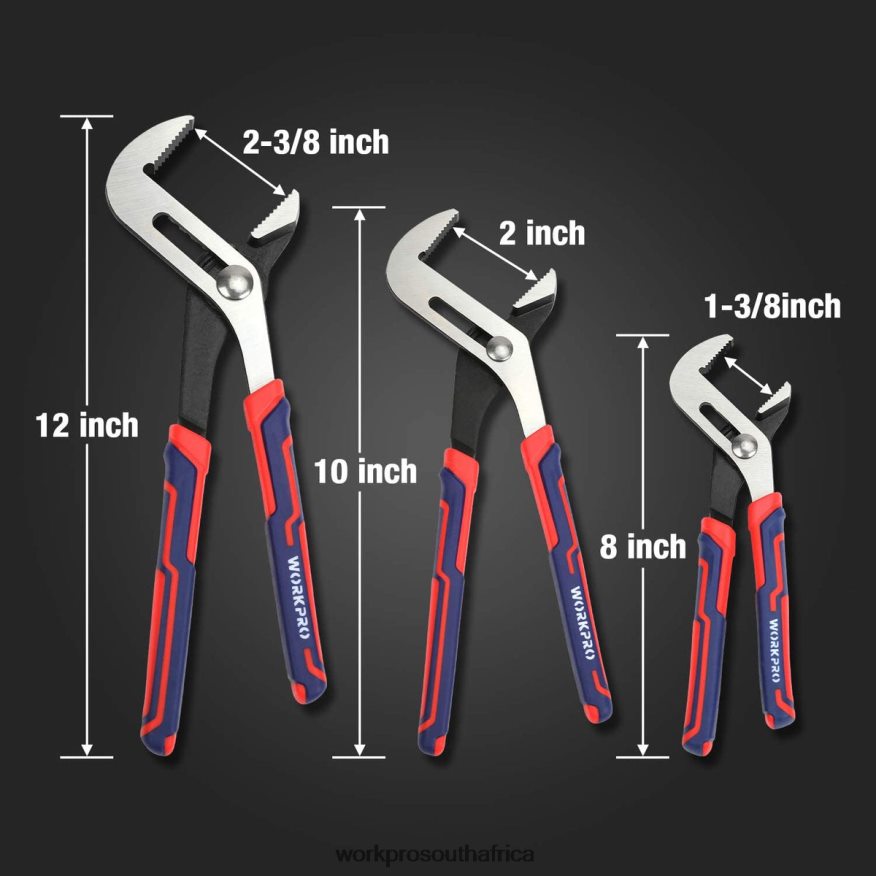 ZA WORKPRO 3 Pcs Adjustable Multipurpose Groove Joint Pliers Set New 4B8V2T68 Tool