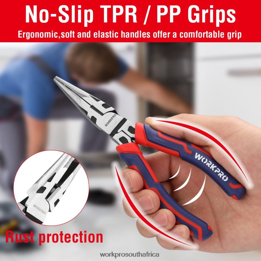 ZA WORKPRO 4 Pcs Premium CR-V Construction Pliers Tool Sets Morden 4B8V2T72 Tool