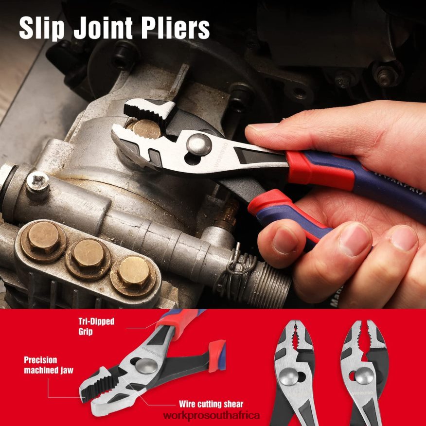ZA WORKPRO 4 Pcs Premium CR-V Construction Pliers Tool Sets Morden 4B8V2T72 Tool