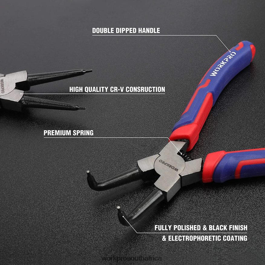 ZA WORKPRO 4 Pcs Snap Ring Pliers Set with Storage Pouch Useful 4B8V2T67 Tool