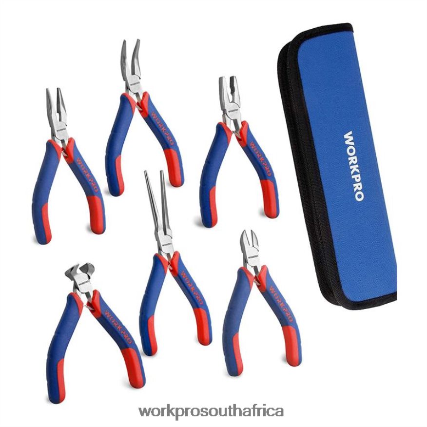 ZA WORKPRO 6 Pcs Mini Pliers Set with Pouch Useful 4B8V2T64 Tool