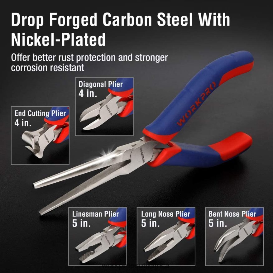 ZA WORKPRO 6 Pcs Mini Pliers Set with Pouch Useful 4B8V2T64 Tool