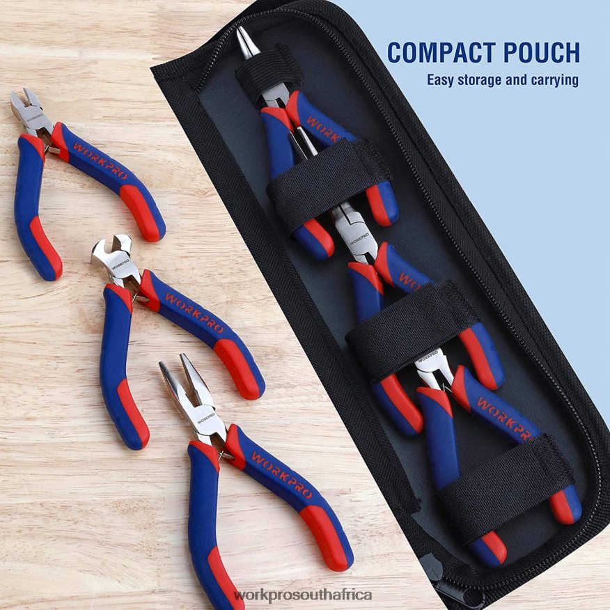 ZA WORKPRO 6 Pcs Mini Pliers Set with Pouch Useful 4B8V2T64 Tool