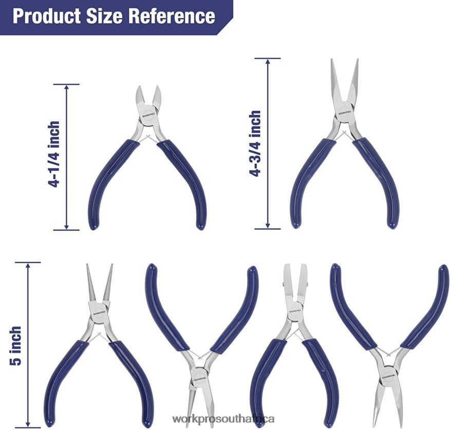 ZA WORKPRO 7 Pcs Jewelry Pliers Set for Jewelry Making Tools with Easy Carrying Pouch Useful 4B8V2T77 Tool