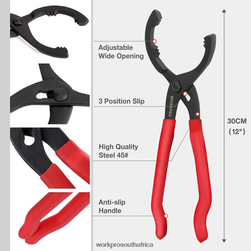 ZA WORKPRO Adjustable Oil Filter Pliers Ideal For Engine Filters Conduit Fittings Useful 4B8V2T69 Tool