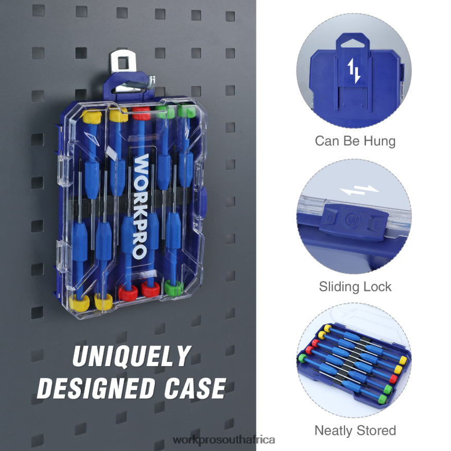 ZA WORKPRO 10-Pcs Precision Screwdriver Set with Case, Phillips, Slotted, Torx Star, Magnetic Screwdriver Repair Tool Kit, Non-Slip Grip New 4B8V2T103 Tool