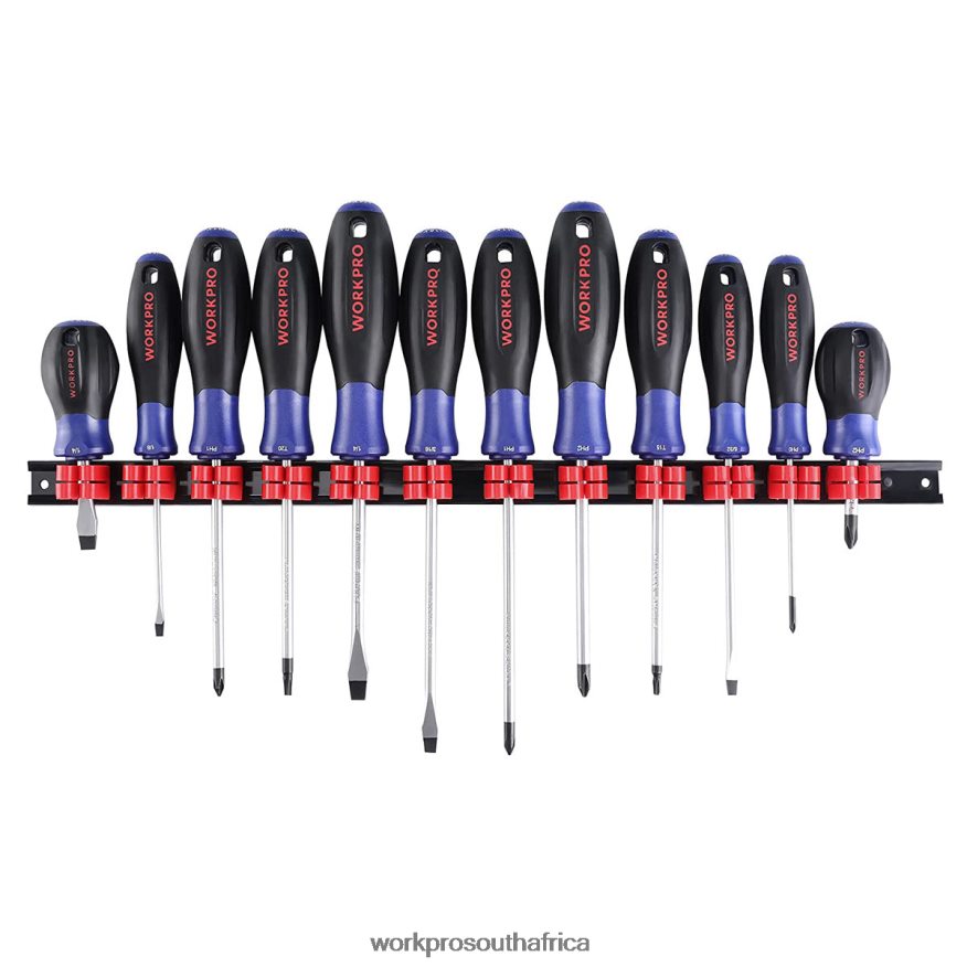 ZA WORKPRO 12 Pcs Magnetic Screwdrivers Set with Organizer Flat for Industrial Household Mechanics Repair New 4B8V2T99 Tool