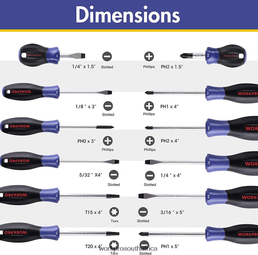 ZA WORKPRO 12 Pcs Magnetic Screwdrivers Set with Organizer Flat for Industrial Household Mechanics Repair New 4B8V2T99 Tool