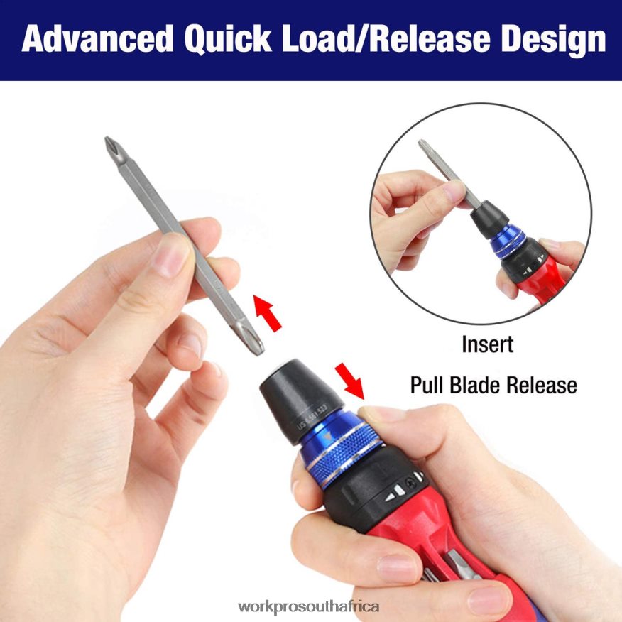 ZA WORKPRO 12-in-1 Ratcheting Multi-Bit Quick-load Mechanism Screwdriver Morden 4B8V2T101 Tool