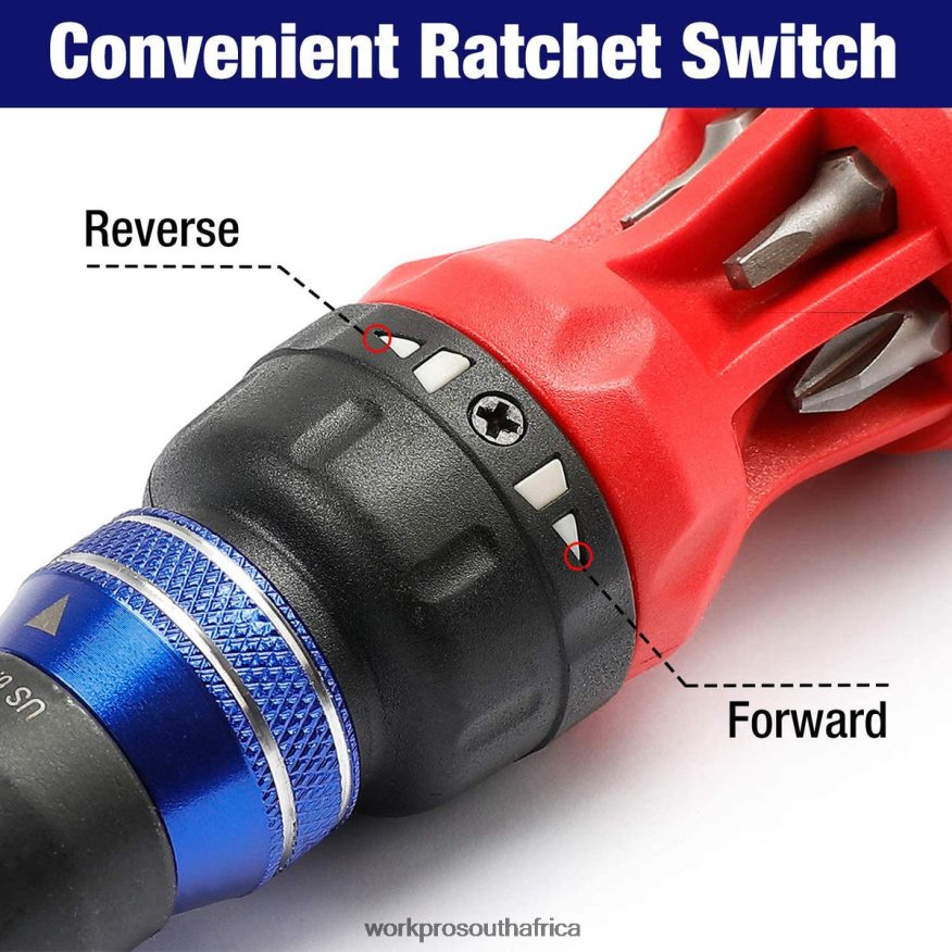 ZA WORKPRO 12-in-1 Ratcheting Multi-Bit Quick-load Mechanism Screwdriver Morden 4B8V2T101 Tool