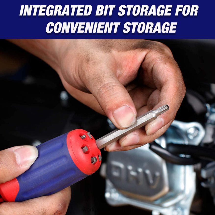 ZA WORKPRO 12-in-1 Ratcheting Multi-Bit Quick-load Mechanism Screwdriver Morden 4B8V2T101 Tool