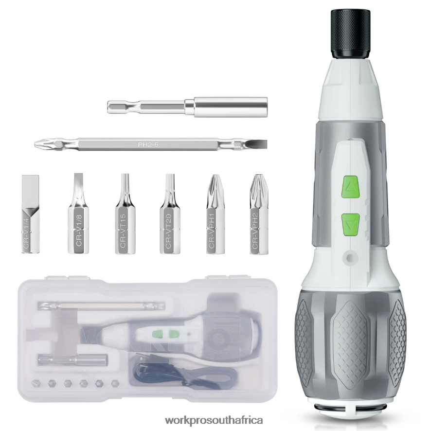ZA WORKPRO Cordless 4V USB Rechargeable Lithium-ion Battery Screwdriver Kit Pink/White 4B8V2T236 Tool