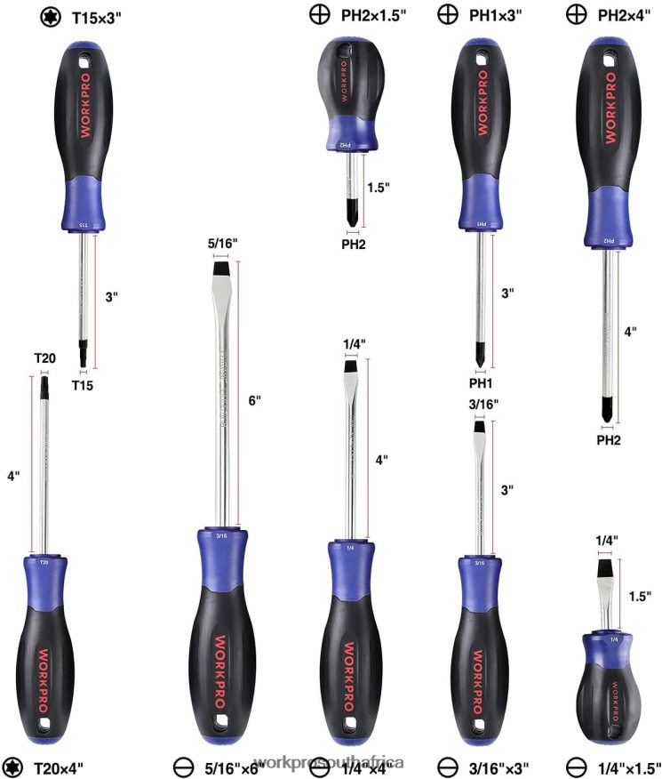 ZA WORKPRO Magnetic Screwdriver Set, 16 Pcs Torx Slotted Phillips Precision Screwdrivers with Magnetizer New 4B8V2T98 Tool
