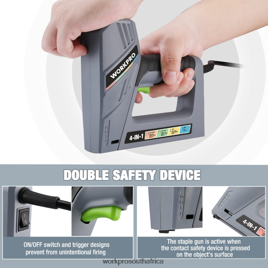 ZA WORKPRO Electric Corded 4-in-1 Nail Gun, Including 3000PCS of Staples and Nails Helpful 4B8V2T60 Tool
