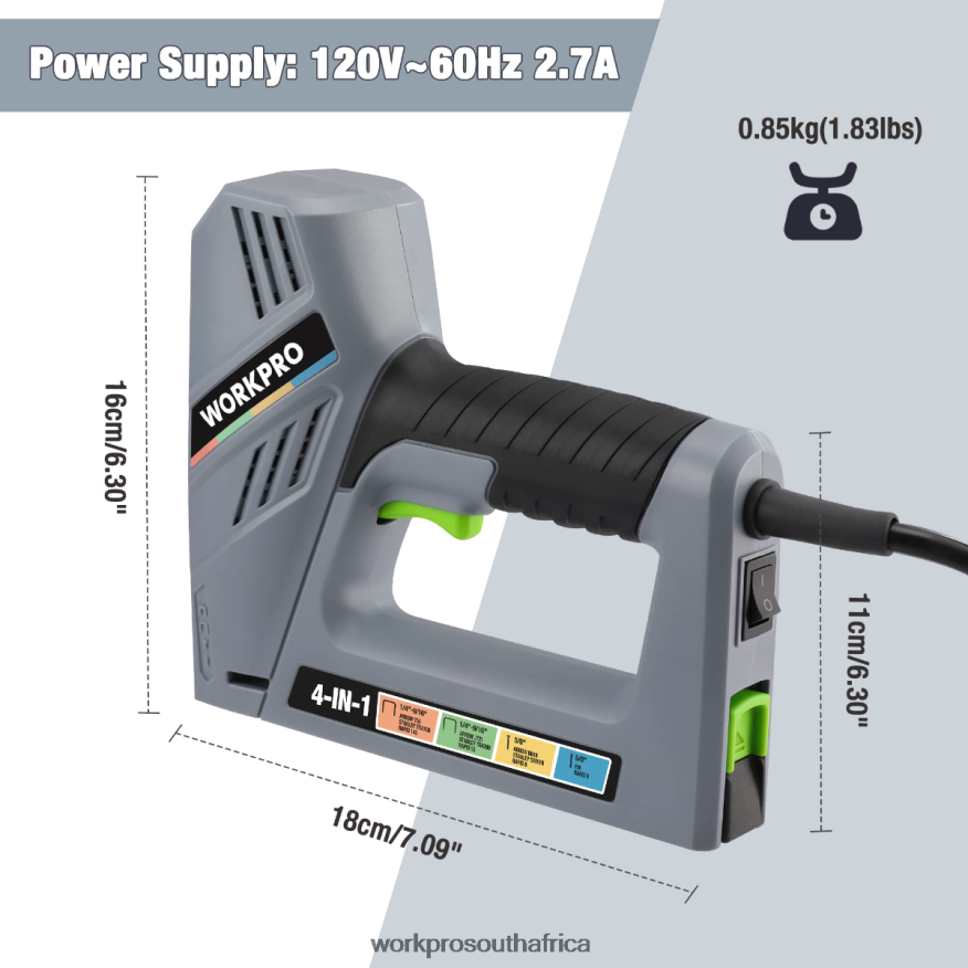 ZA WORKPRO Electric Corded 4-in-1 Nail Gun, Including 3000PCS of Staples and Nails Helpful 4B8V2T60 Tool