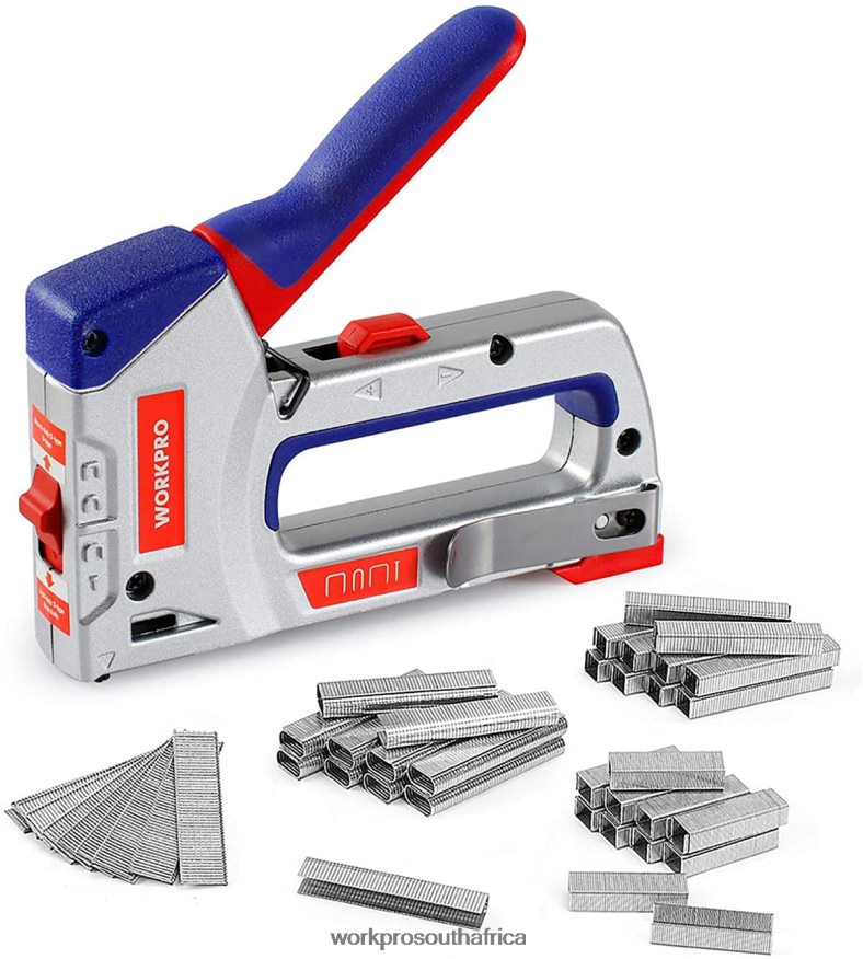 ZA WORKPRO Heavy-Duty 4-in-1 Staple Gun Kit Manual Brad Nailer with 3000 Staples and 1000 Brad Nails Helpful 4B8V2T57 Tool