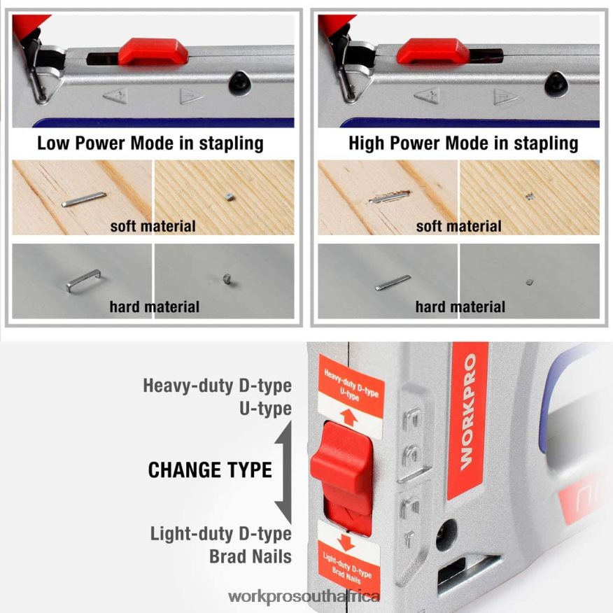 ZA WORKPRO Heavy-Duty 4-in-1 Staple Gun Kit Manual Brad Nailer with 3000 Staples and 1000 Brad Nails Helpful 4B8V2T57 Tool