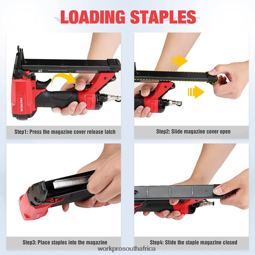 ZA WORKPRO Pneumatic 20 Gauge Staple Gun for Carpentry Woodworking and DIY Projects Useful 4B8V2T61 Tool