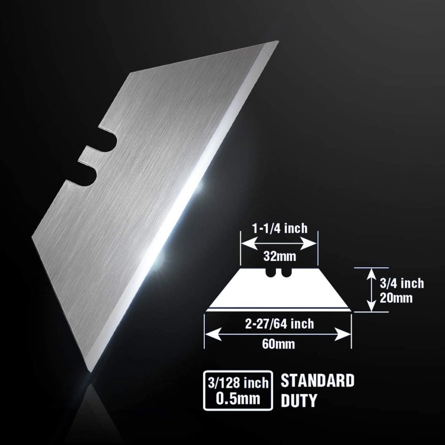 ZA WORKPRO 100 Pcs Utility Knife Blades SK5 Steel with Dispenser Useful 4B8V2T40 Tool