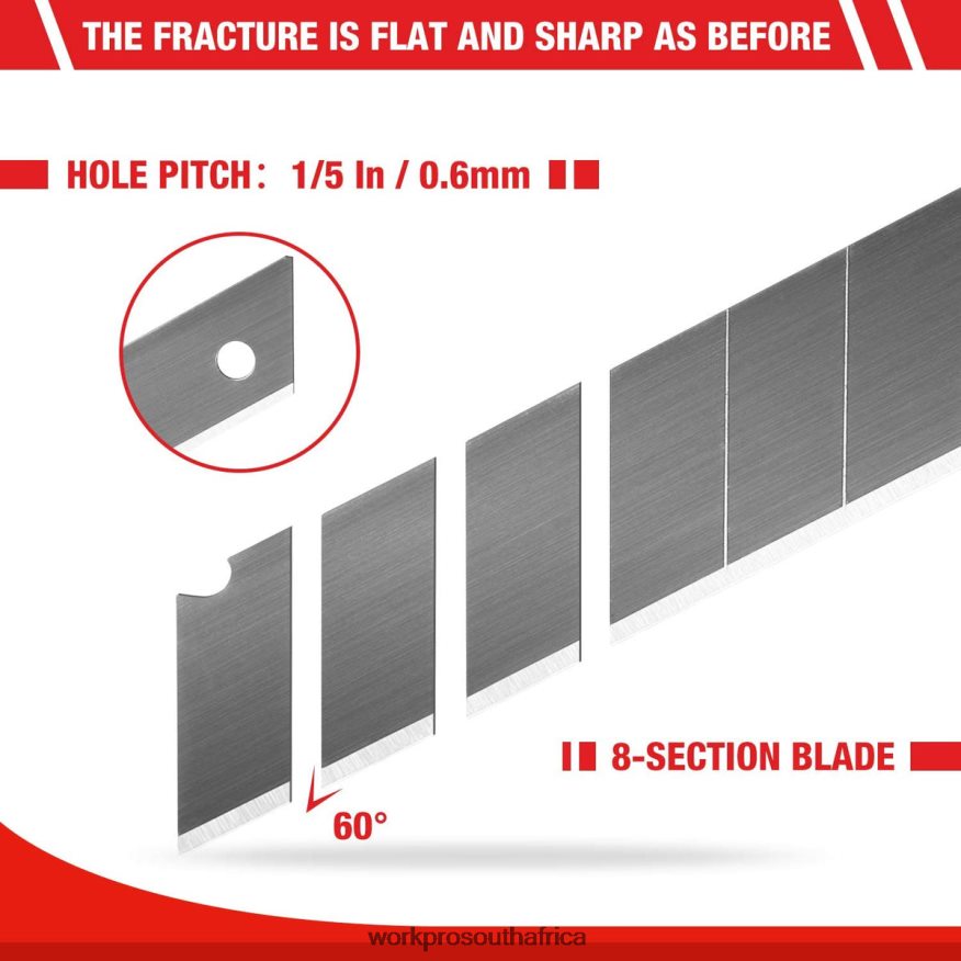ZA WORKPRO 18mm Snap-off Blades SK5 Steel Replacement Blade Fits Pack of 100 Useful 4B8V2T53 Tool