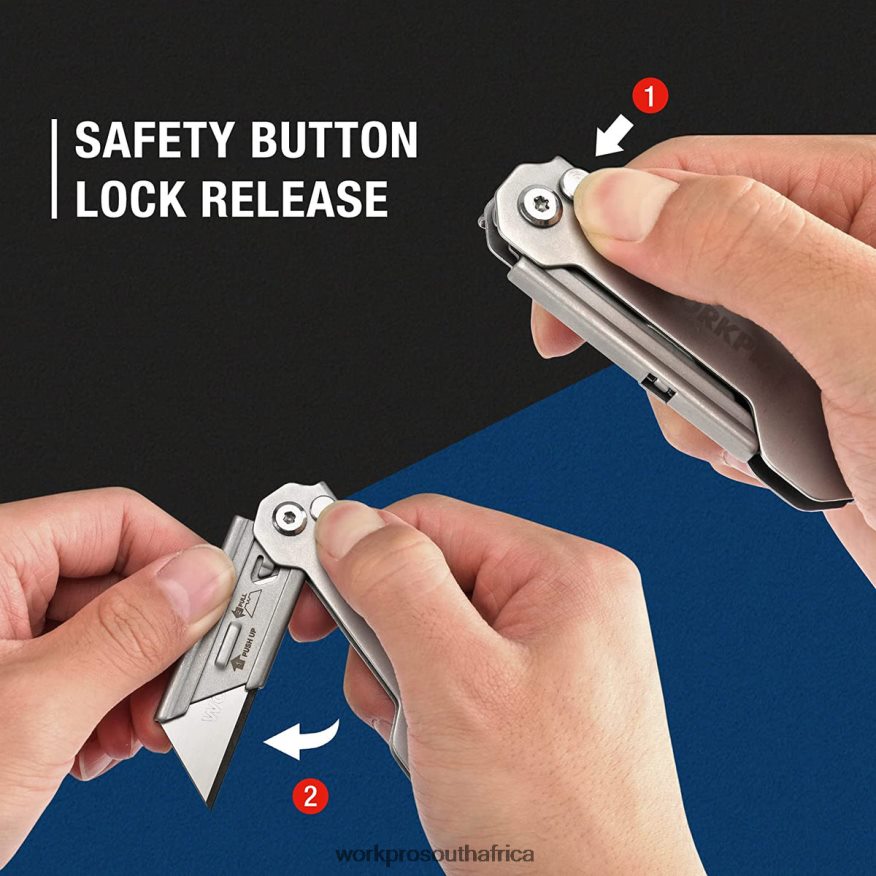 ZA WORKPRO 3 PCS Folding Utility Knife Sets Quick Change Blades Box Cutter Helpful 4B8V2T43 Tool