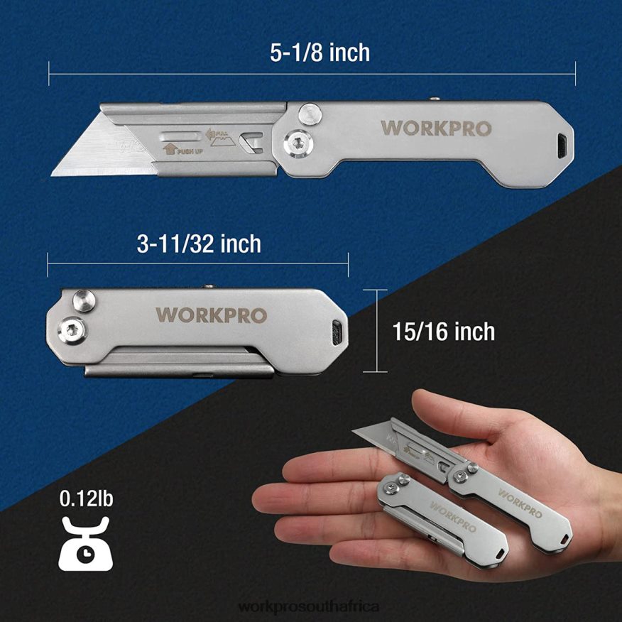 ZA WORKPRO 3 PCS Folding Utility Knife Sets Quick Change Blades Box Cutter Helpful 4B8V2T43 Tool