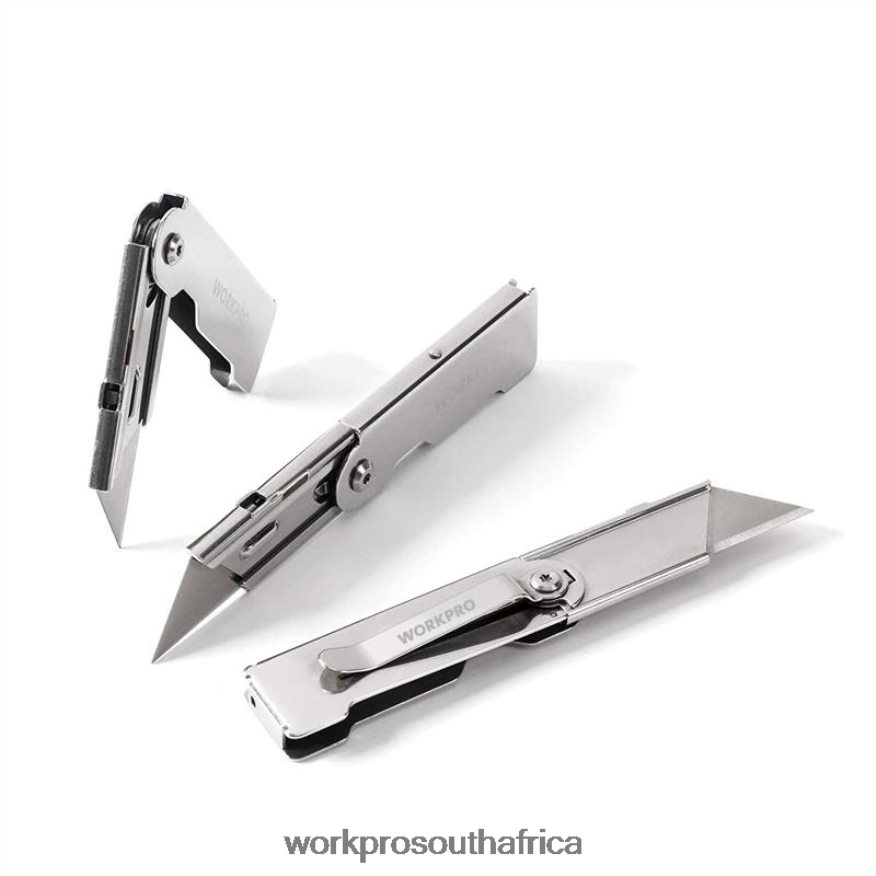 ZA WORKPRO 3 Pcs Quick Change Folding Pocket Utility Knife Set with Belt Clip Morden 4B8V2T45 Tool