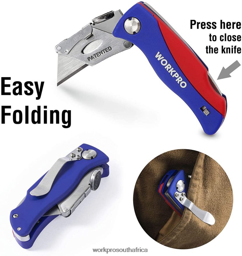ZA WORKPRO Folding Utility Knife Quick-change Box Cutter Useful 4B8V2T50 Tool