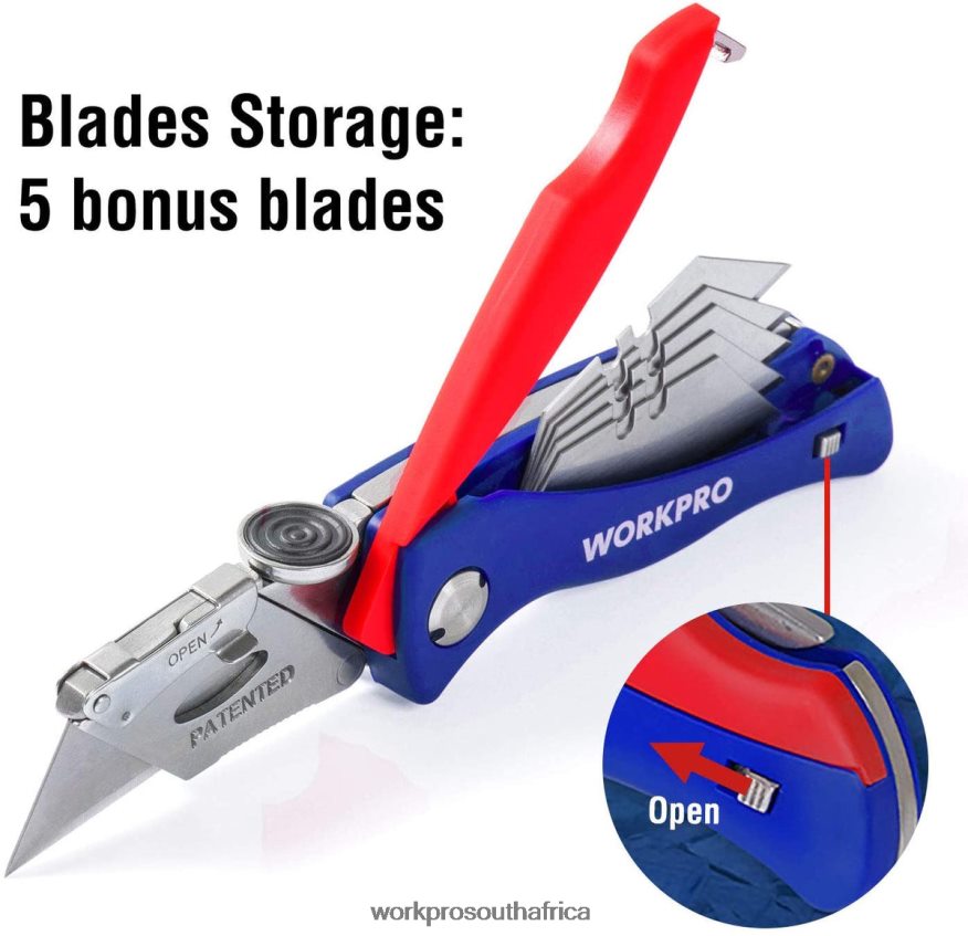 ZA WORKPRO Folding Utility Knife Quick-change Box Cutter Useful 4B8V2T50 Tool