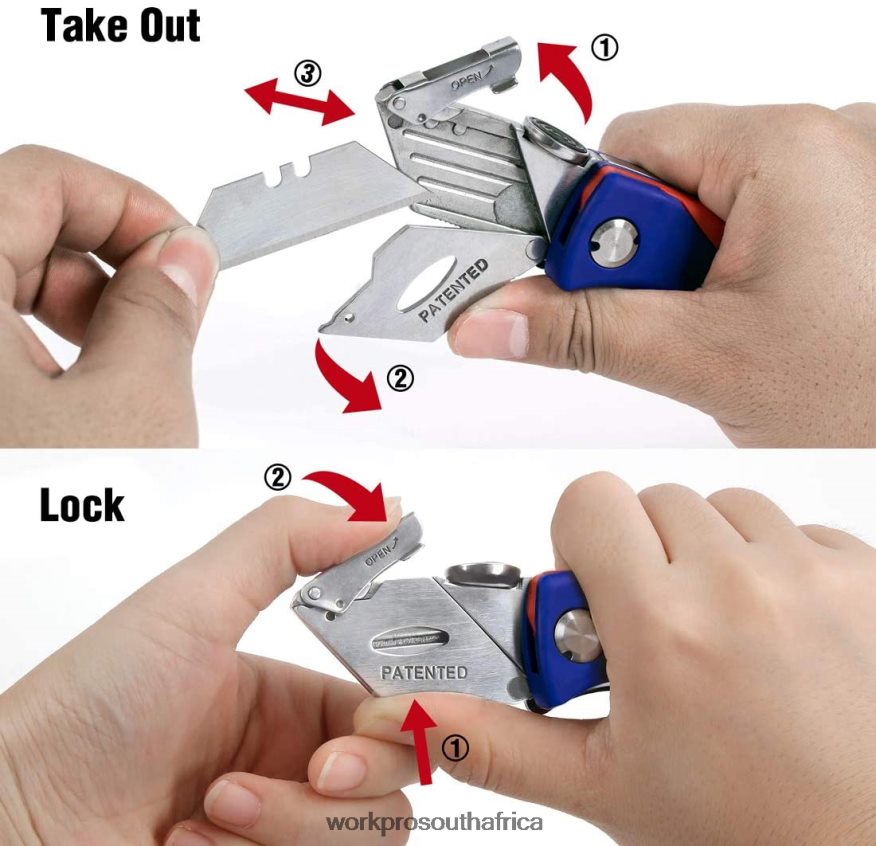 ZA WORKPRO Folding Utility Knife Quick-change Box Cutter Useful 4B8V2T50 Tool