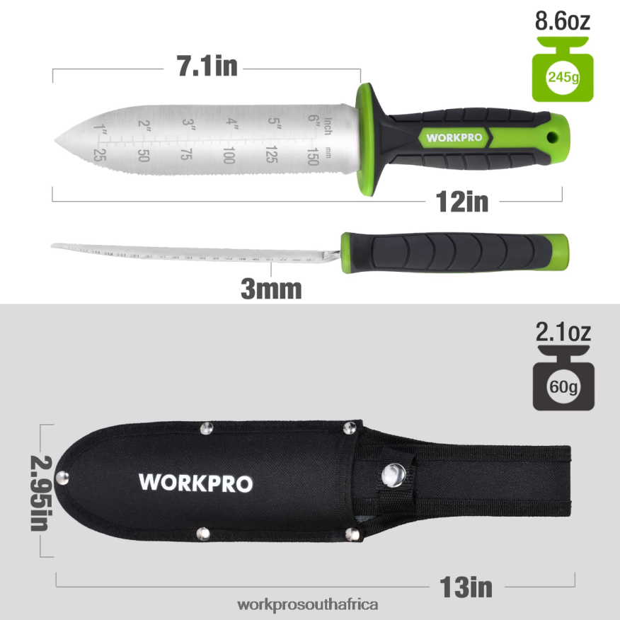 ZA WORKPRO Garden Knife with Oxford Sheath, Stainless Steel Blade with Cutting Edge Green/Pink 4B8V2T283 Tool