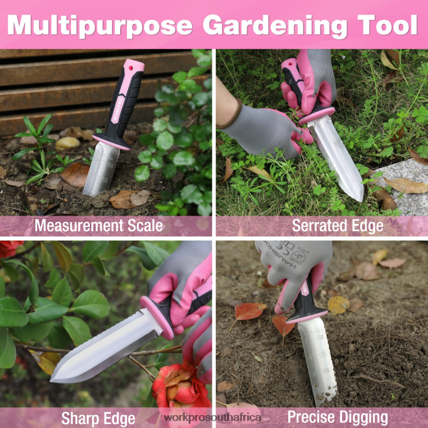 ZA WORKPRO Garden Knife with Oxford Sheath, Stainless Steel Blade with Cutting Edge Green/Pink 4B8V2T283 Tool