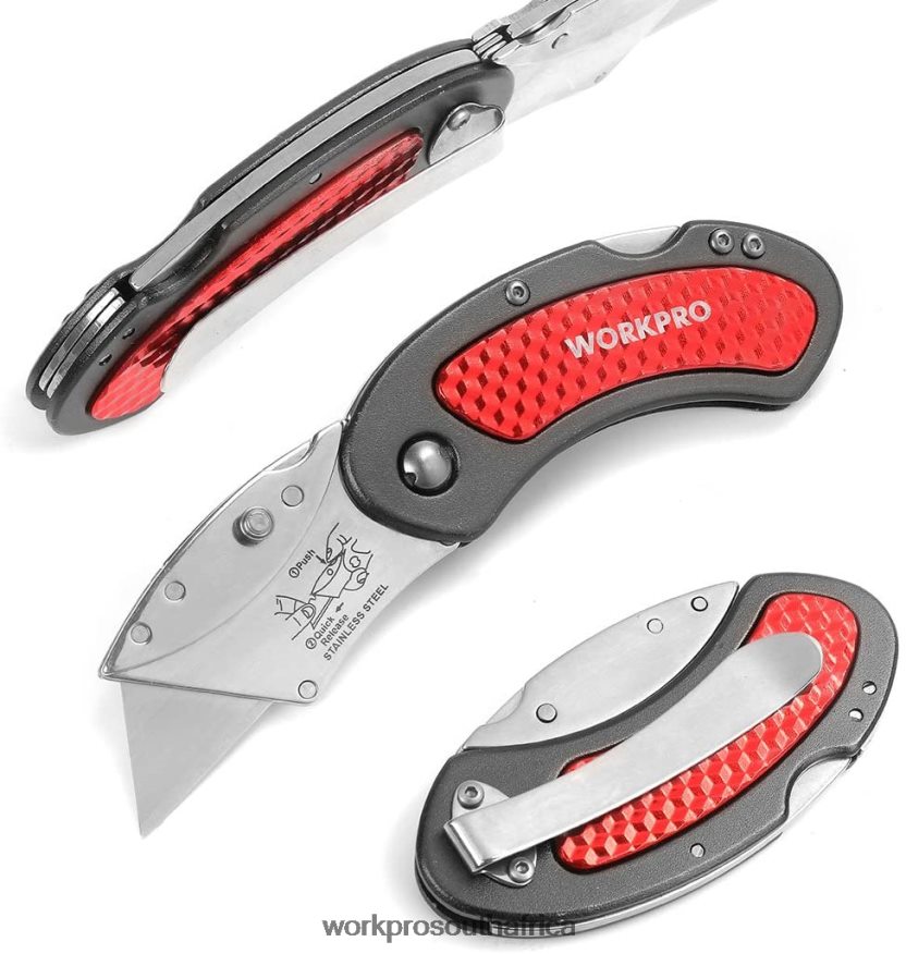 ZA WORKPRO Quick Change Blade Folding Utility Knife Set Morden 4B8V2T42 Tool
