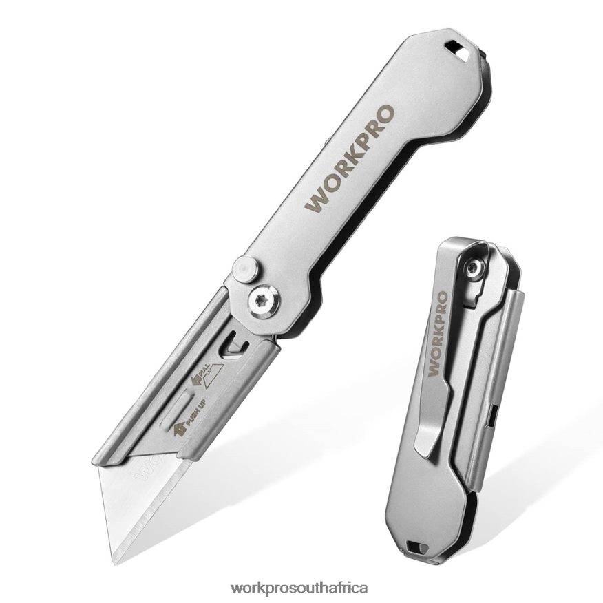 ZA WORKPRO Quick Change Folding Pocket Utility Knife Mini Stainless Steel Folding Knife with Belt Clip New 4B8V2T47 Tool