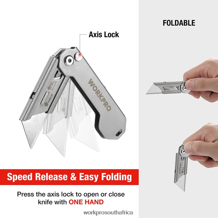 ZA WORKPRO Quick Change Folding Pocket Utility Knife Mini Stainless Steel Folding Knife with Belt Clip New 4B8V2T47 Tool