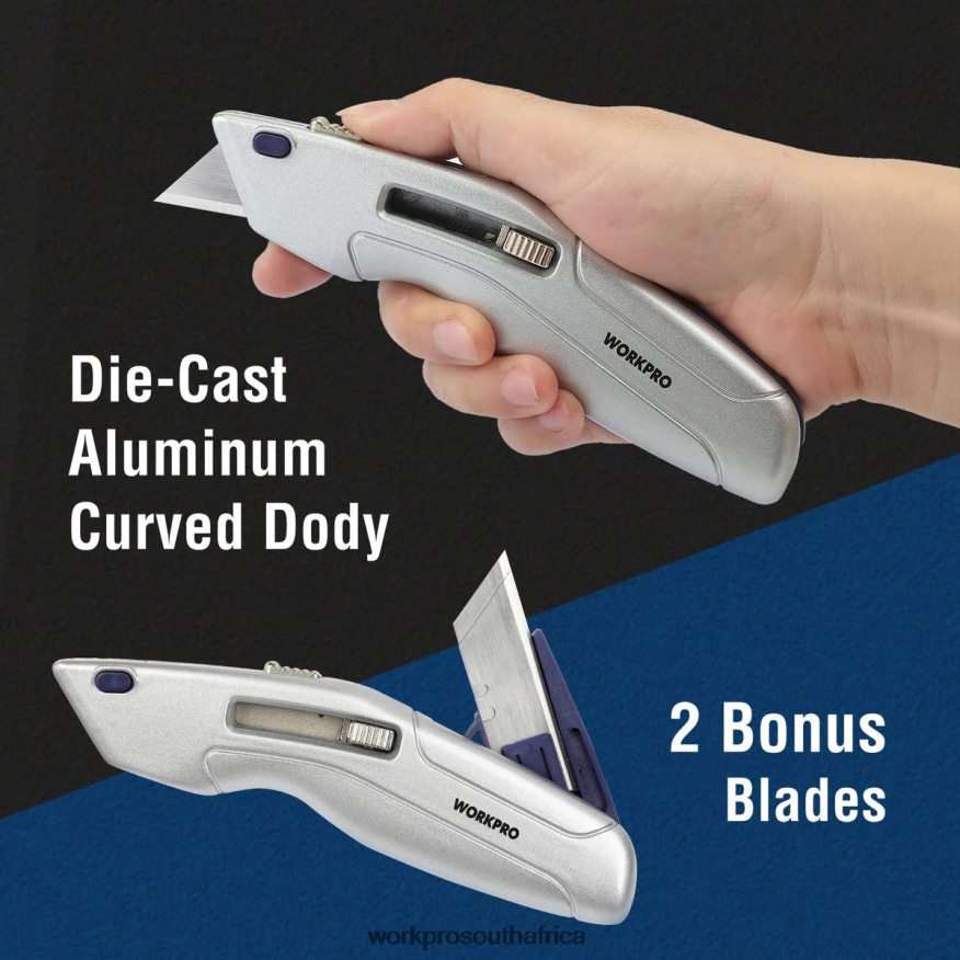 ZA WORKPRO Retractable Utility Knife and Self-retracting Safety Box with 2 Extra Blades Included Morden 4B8V2T41 Tool