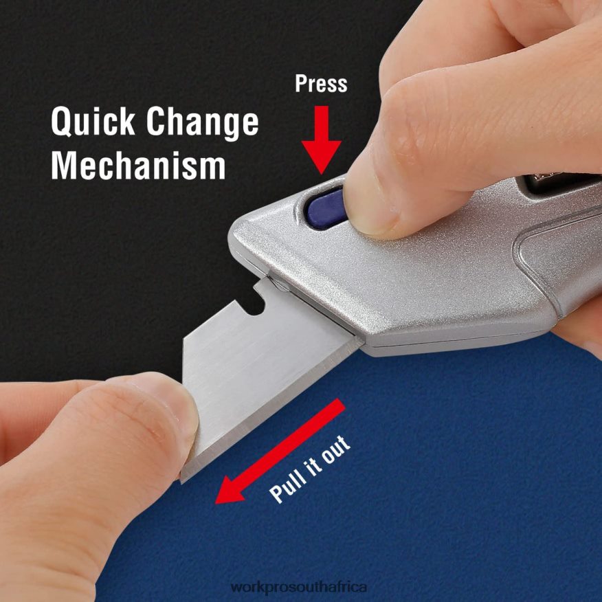 ZA WORKPRO Retractable Utility Knife and Self-retracting Safety Box with 2 Extra Blades Included Morden 4B8V2T41 Tool
